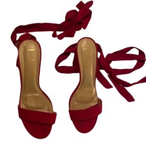 Lulus red tie heels